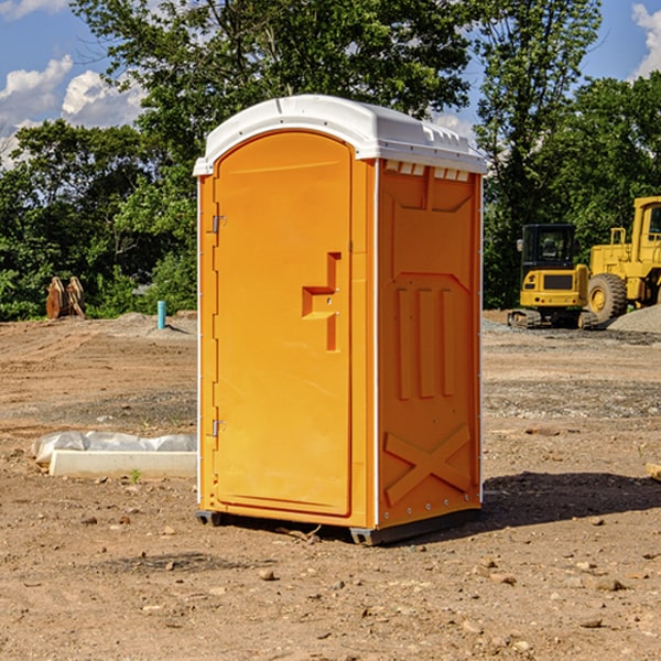 how often are the portable restrooms cleaned and serviced during a rental period in Sand Fork WV